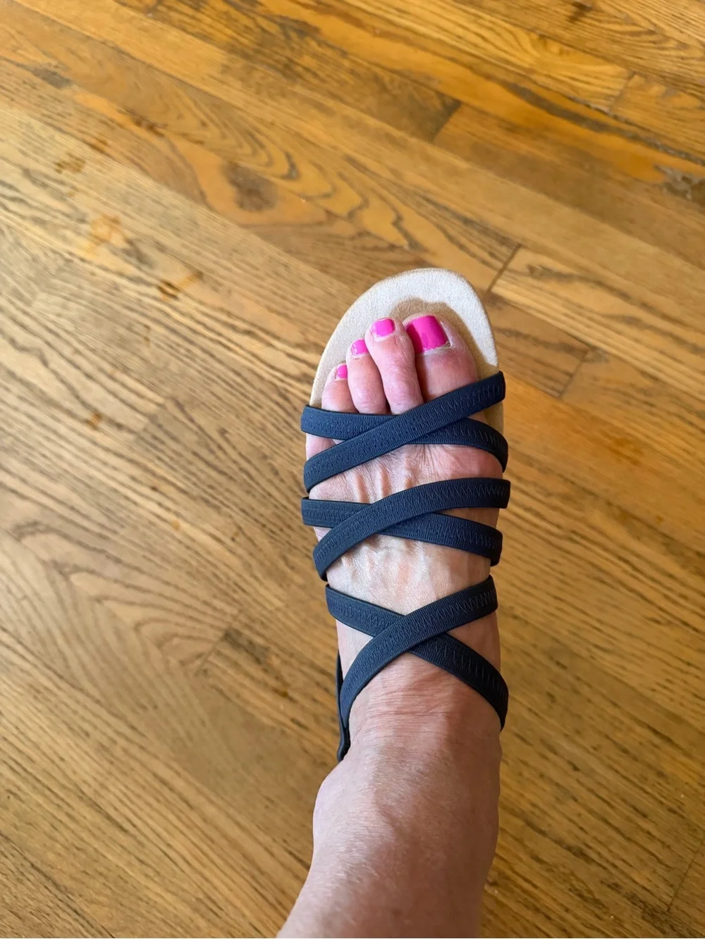 Kim Rogers Navy Multi-Strap Slingback Sandals - Picture 3 of 4